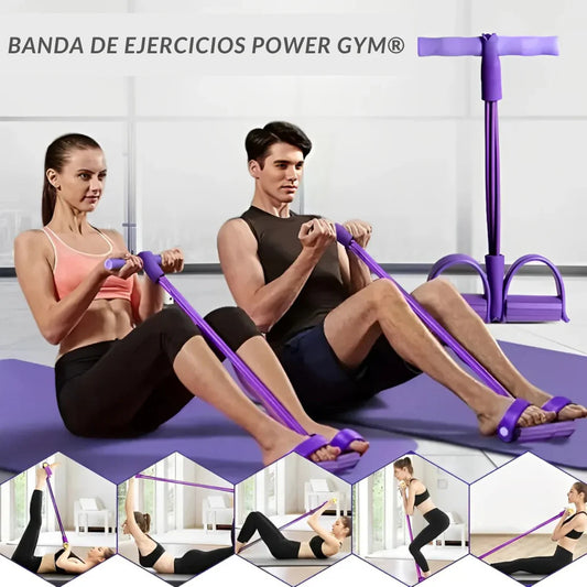 Power Gym®️Banda de ejercicios con pedal | Mejora tu cuerpo desde casa